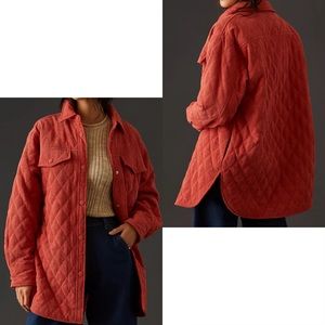 If By Sea-Quilted Shirt Jacket-Women’s Size: Small-Color: Coral-NEW!!